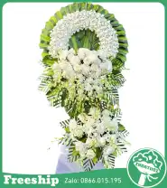 Kệ Hoa Hồng Trắng Cúc Trắng – Tưởng Niệm - Mã: I-058 - Giá: 1.350.000đ