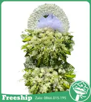 Vòng Hoa Tone Trắng – Tưởng Niệm Vô Cùng - Mã: I-072 - Giá: 1.900.000đ