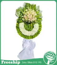 Vòng Hoa Viếng 1 Tầng Mix Hồng - Mã: I-075 - Giá: 850.000đ