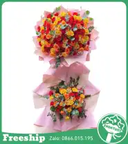 Kệ Hoa Chúc Mừng Tone Hồng Đỏ 2 Tầng - Mã: I-131 - Giá: 1.300.000đ