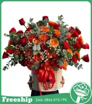 Giỏ Hoa Tone Cam May Mắn - Mã: I-140 - Giá: 700.000đ