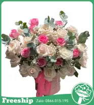 Giỏ Hoa Dễ Thương Chúc Mừng