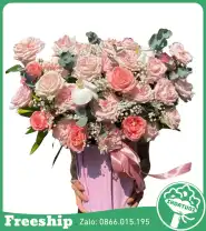 Giỏ Hoa Chúc Mừng Sắc Hồng Kiêu Sa - Mã: I-158 - Giá: 750.000đ