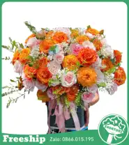 Giỏ Hoa Chúc Mừng Cam Nắng Vàng - Mã: I-165 - Giá: 750.000đ