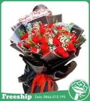 Bó Hoa Tone Đỏ Đen Xinh Xắn - Mã: I-215 - Giá: 500.000đ