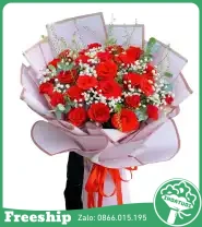 Bó Hoa Tone Đỏ Hồng Xinh Tươi - Mã: I-202 - Giá: 500.000đ
