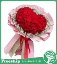 Bó Hoa Trái Tim Lớn Tình Yêu Mãnh Liệt - Mã: I-226 - Giá: 1.200.000đ