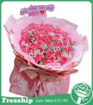 Bó Hoa Tươi Chúc Mừng Tone Hồng
