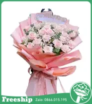 Bó Hoa Tươi Mừng Sinh Nhật Tone Hồng - Mã: I-201 - Giá: 500.000đ