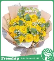 Bó Hoa Xinh Tone Vàng Gửi Lời Cảm Ơn