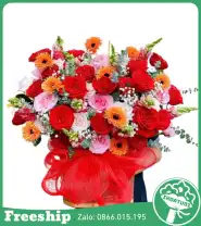 Giỏ Hoa Chúc Mừng An Nhiên &amp; Thịnh Vượng