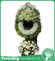 Kệ Hoa Viếng Tone Trắng & Đen - Mã: I-185 - Giá: 1.400.000đ