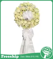 Vòng Hoa Mix Trắng Sang – Trang Trọng